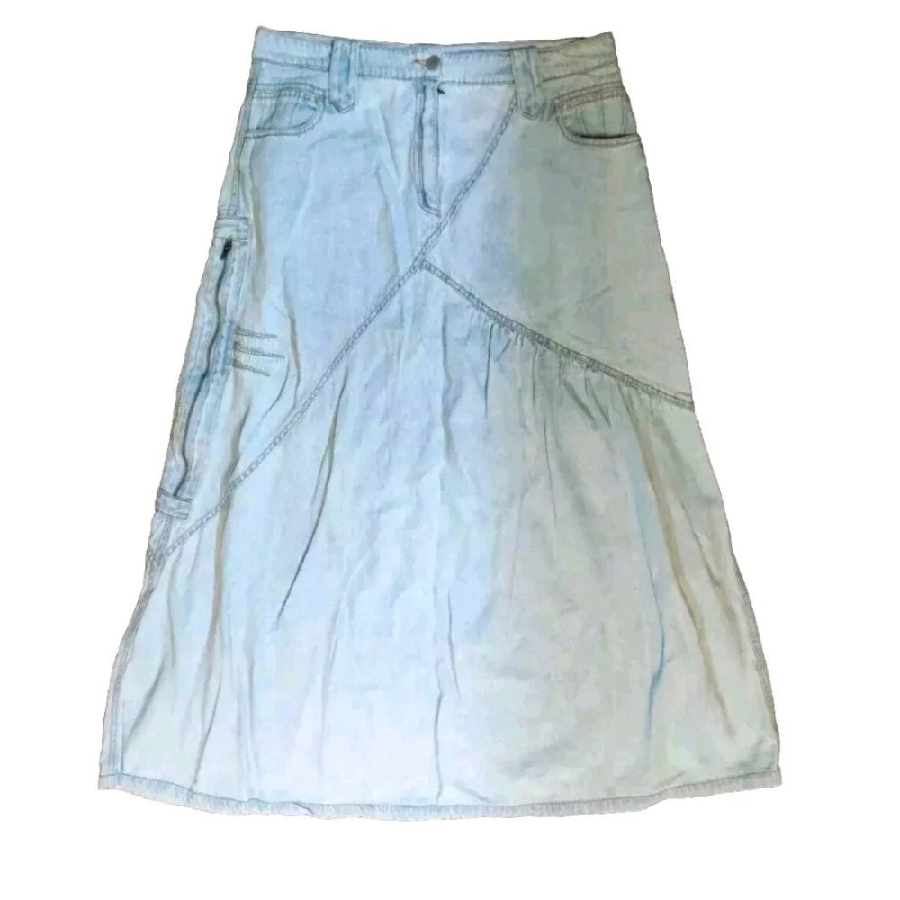 Denim Maxi Skirt 90s Y2K Bohemian festival Cabincore Cottagecore timeless 12